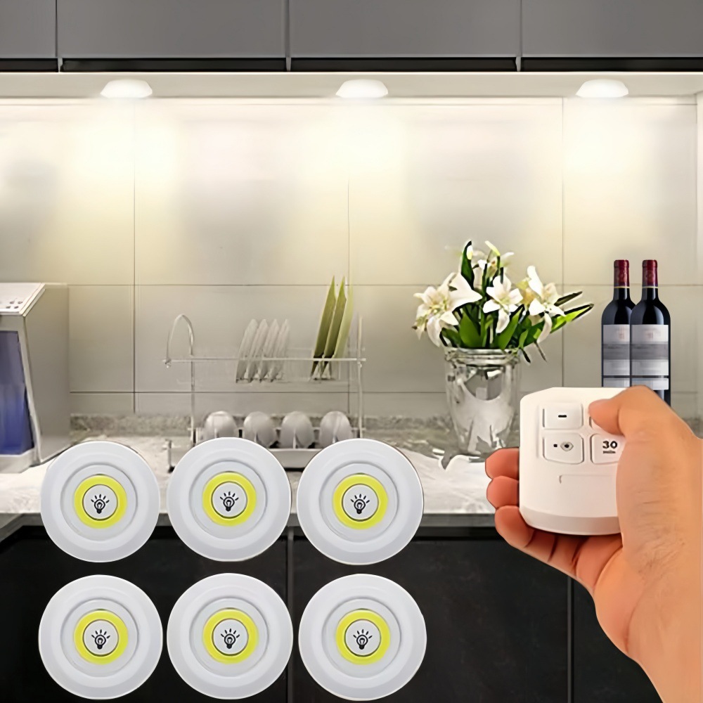 Transfronterizo COB control remoto bater lámpara de luz táctil cabezal de cama alimentación lámpara de pasillo cocina armario lámpara de armario LED luz de noche