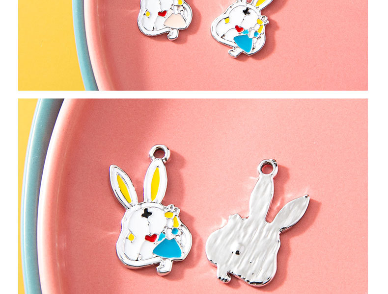 10 PCS/Package Alloy Rabbit Cartoon Character Pendant Cute display picture 3