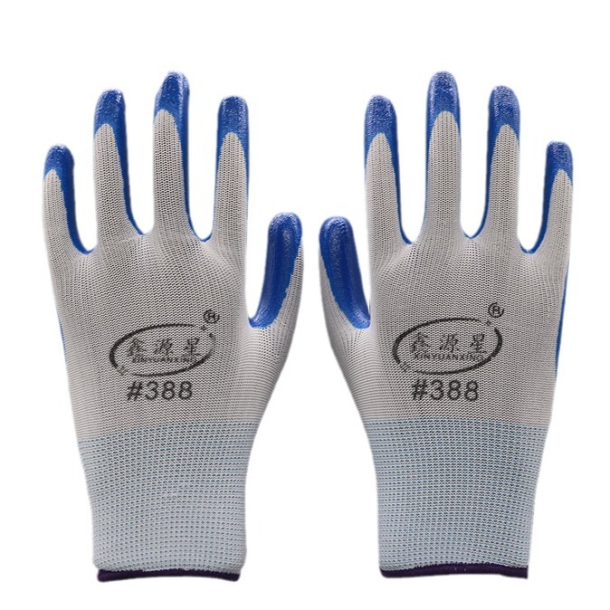 Guantes de protección laboral nylon caucho nitrilo impregnado guantes de trabajo antideslizantes resistentes al desgaste para el sitio de construcción al por mayor