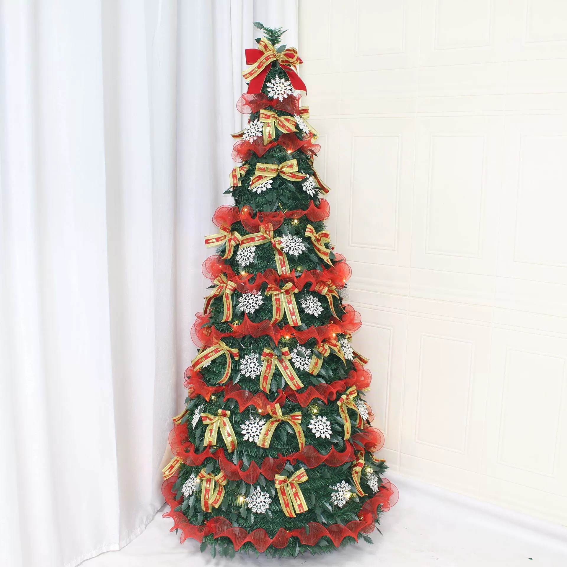 Складная новогодняя елка для дома, набор для самостоятельной сборки, светящаяся, большая, с декоративными элементами, новогодняя, блестящая, в стиле инс.