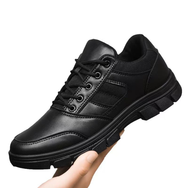 Zapatos deportivos para hombre, zapatos de entrenamiento al aire libre para otoño, zapatos casuales, suelas suaves antideslizantes, zapatos negros transpirables para hombre, zapatos casuales de cuero