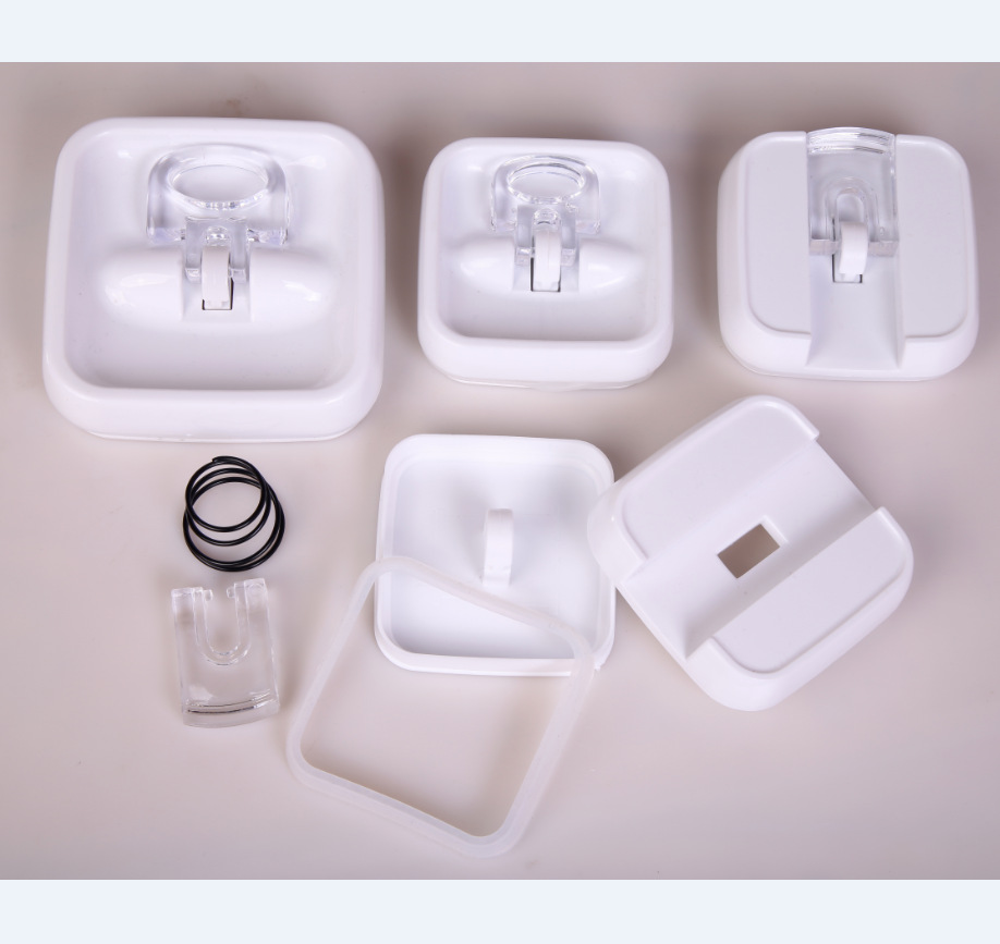 Set di 8 contenitori quadrati per alimenti, contenitori da cucina ermetici in plastica PS senza BPA con chiusure di sicurezza, contenitori trasparenti impilabili_voghion.com