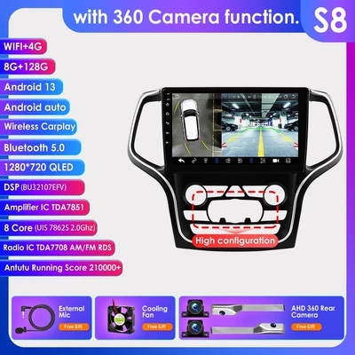 and Navigation All-In-One Machine — DVD Navigation - with-360-camera-8128g-wifi4g-lte-version-7862-carplay-eight-core-10inch-for-jeep-grand-cherokee-original-car-84inch-screen