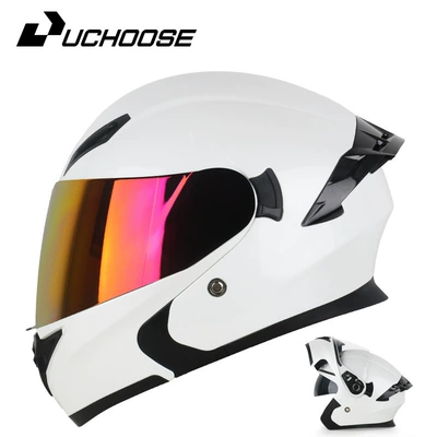Motorcycle Safety Supplies Coverage, Suitable for All Seasons - pearl-white-electroplated-gold-red-comes-with-transparent-mirror-bluetooth-headset-m