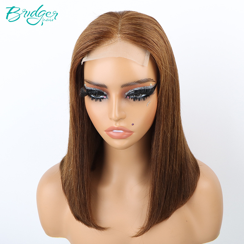Fabbrica 4*4 doppio copricapo BOB disegnato #4 parrucche di capelli veri parrucche di capelli umani_voghion.com