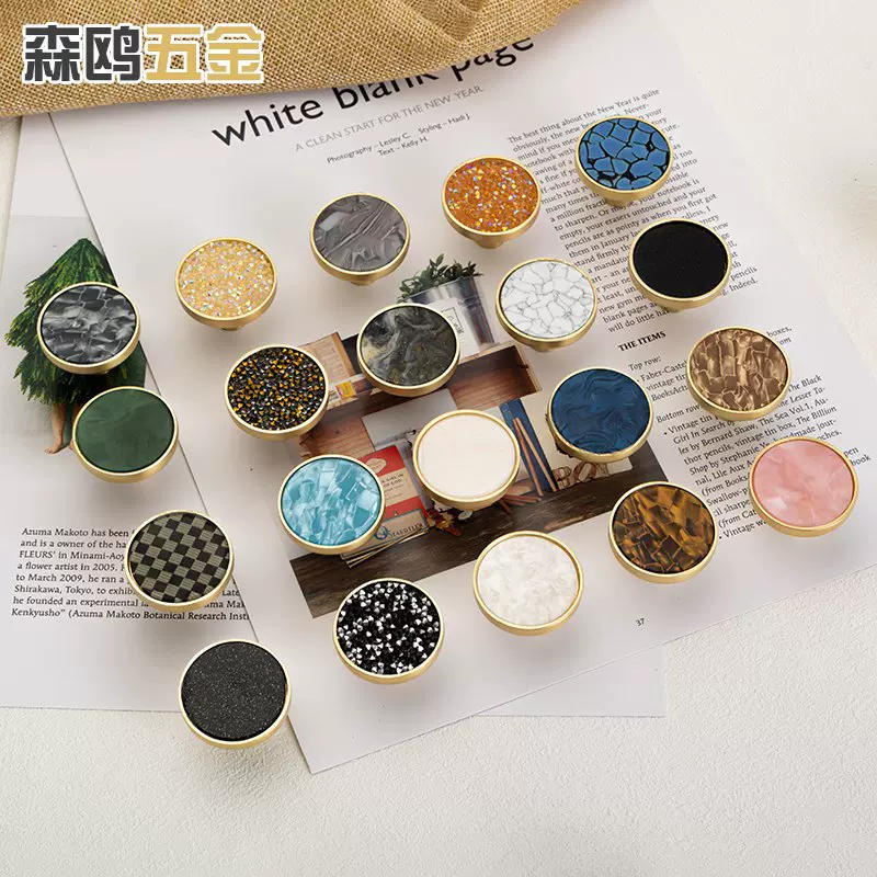 现代简约锌合金圆形单孔拉手 彩色柜门衣柜橱柜抽屉柜门把手