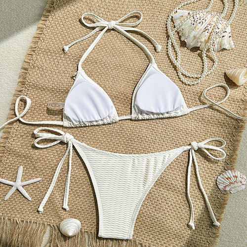 2025 Western and European Shell Strap Bikini for Women Beach and Hot Spring Swimwear