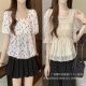 2025 Summer New Chiffon Shirt Women's Short-sleeved Shirt for Pretty Girls Korean Style Fashion Women's Popular Instagram Style