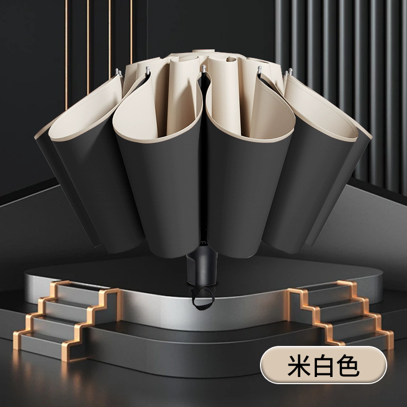 Sombrilla grande para tres personas, reforzada con vinilo, resistente a tormentas - Mayorista