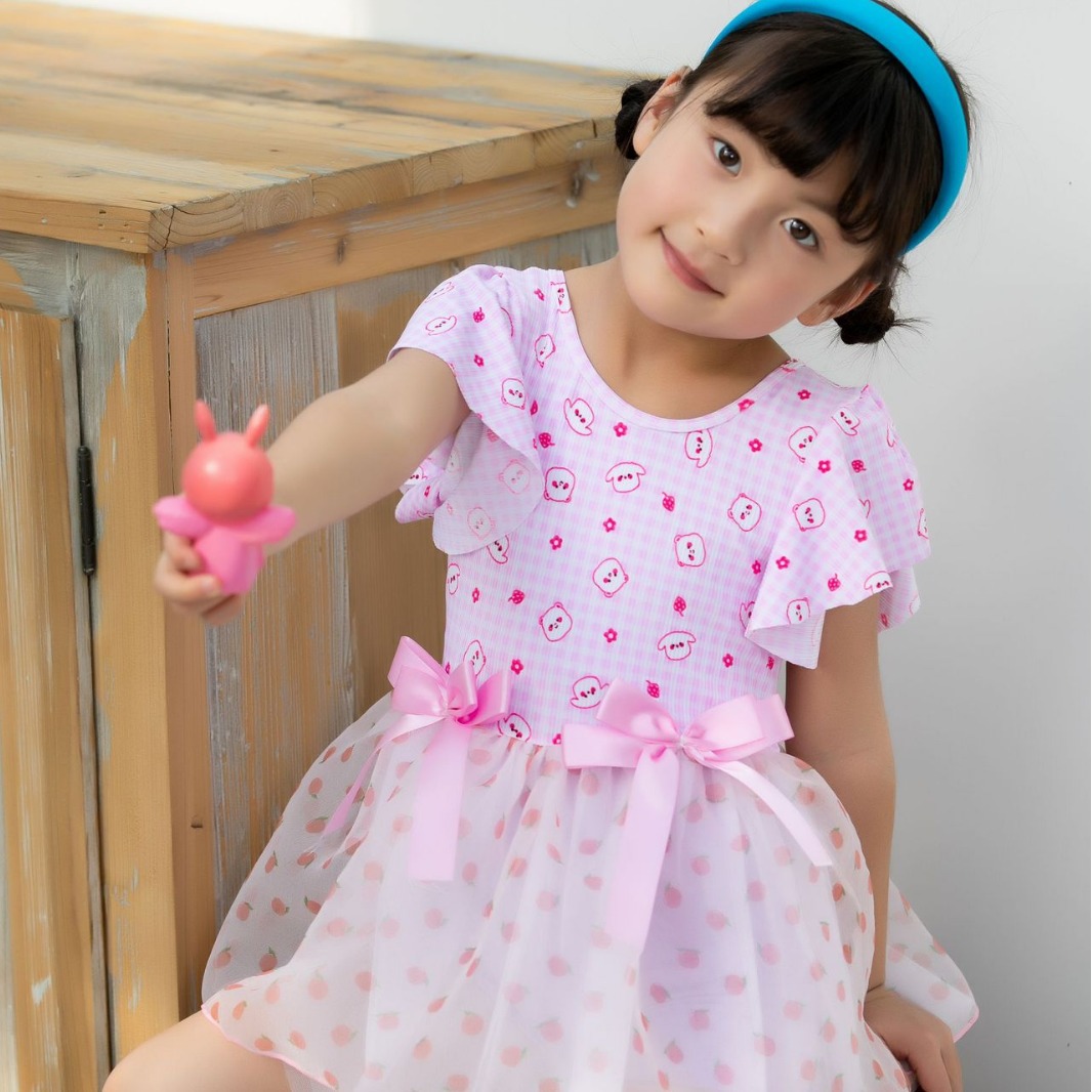 Summer new girls swimwear milk silk comfortable one-piece swimsuit small fresh mesh student swimming swimsuit wholesale