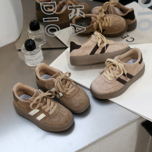 儿童厚底单鞋女童鞋子时尚板鞋复古德训鞋男童洋气休闲运动鞋外贸