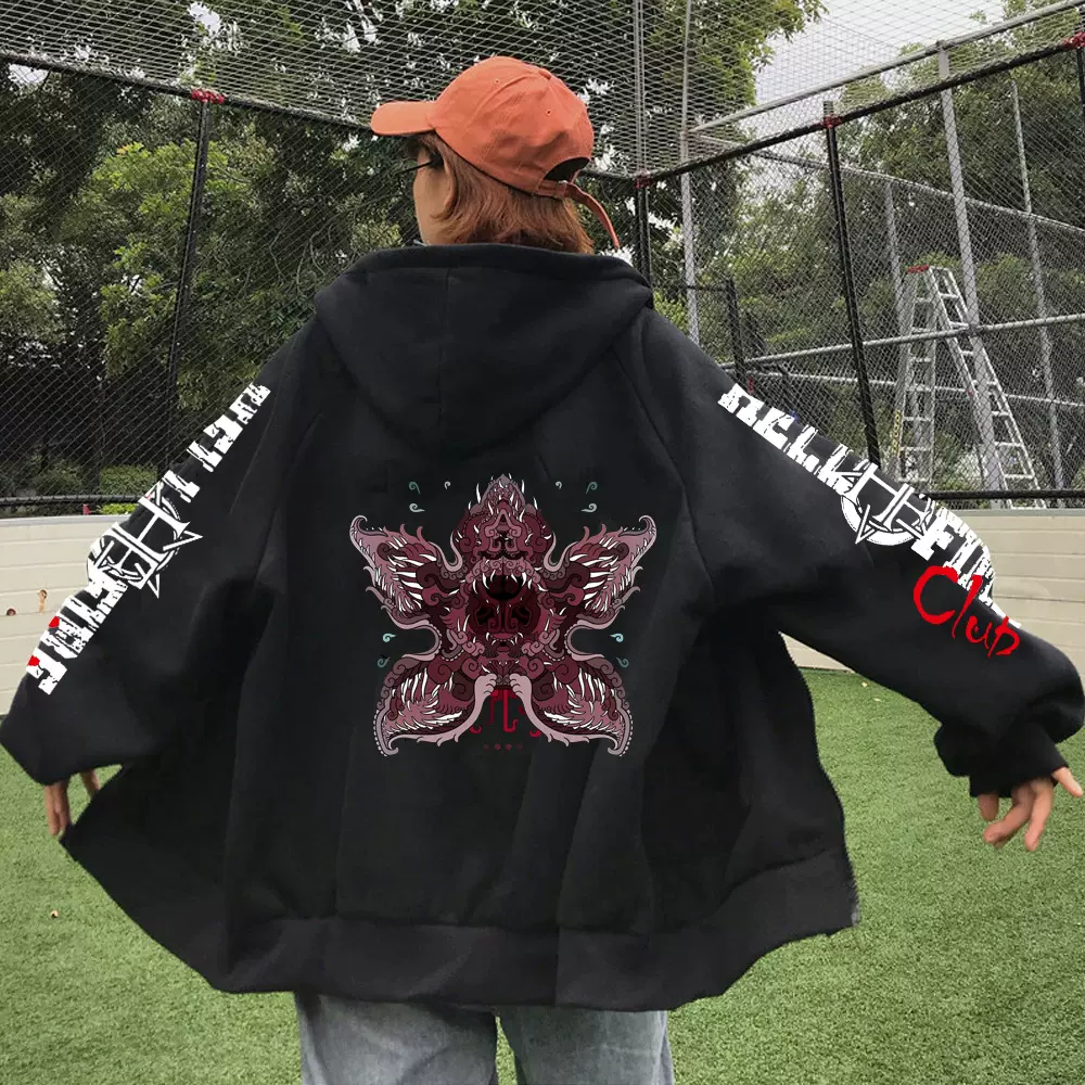 2022怪奇物语拉链卫衣stranger things系列开衫外套欧美连帽衫女