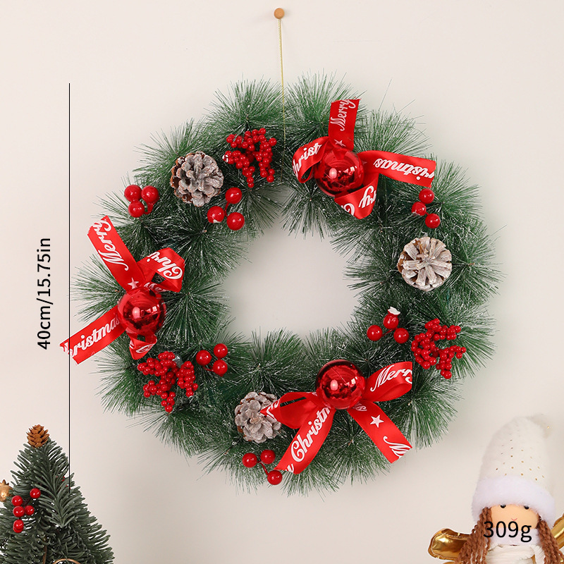 外国貿易の人気クリスマスの花輪のペンダントクリスマスのシーンのショーウインドーの扉を配置します。|undefined