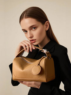 (Cross-border trading), leather trend boston bag, handheld shoulder bag, cowhide, genuine leather