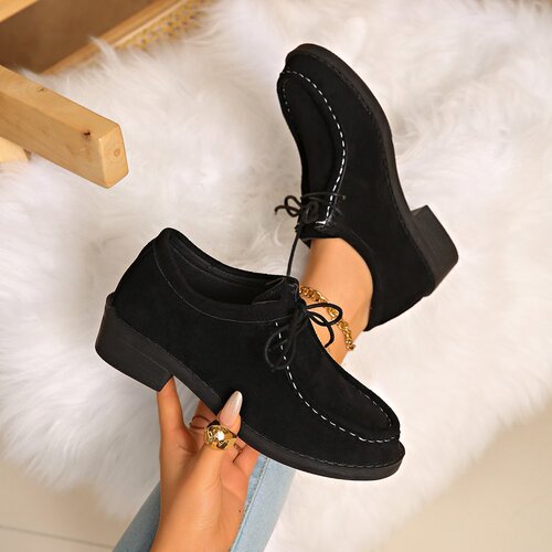 Women's Platform Round-Toe Lace-Up Loafers, 2025 Autumn New Arrival, European and American Style, Plus Size, Casual Shoes—In Stock, Wholesale
