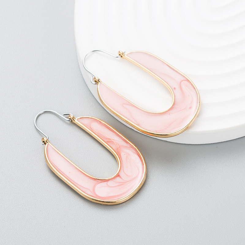 Simple Alloy Resin Geometric Niche Design Hollow Earrings display picture 3