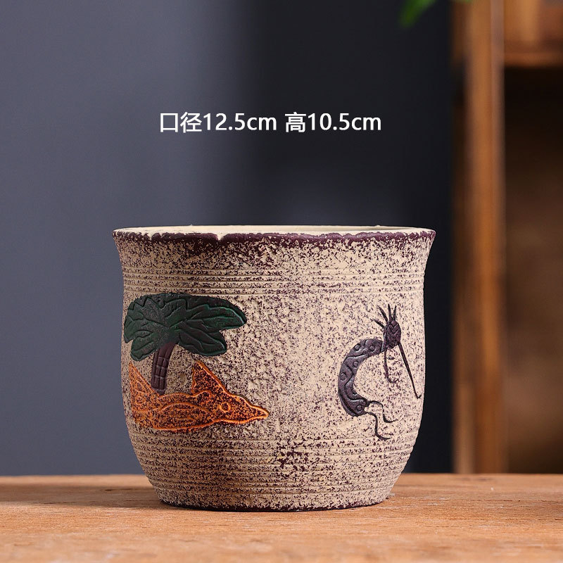 No.10 mediano Mediterráneo fábrica de maceta de carne directa cerámica de carne retrógrada cerámica roja especial maceta al por mayor