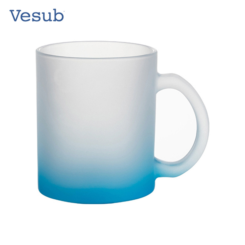 Taza de vidrio esmerizado gradiente taza de agua taza de café taza de fruta taza de bebida taza de oficina taza portátil resistente a altas temperaturas