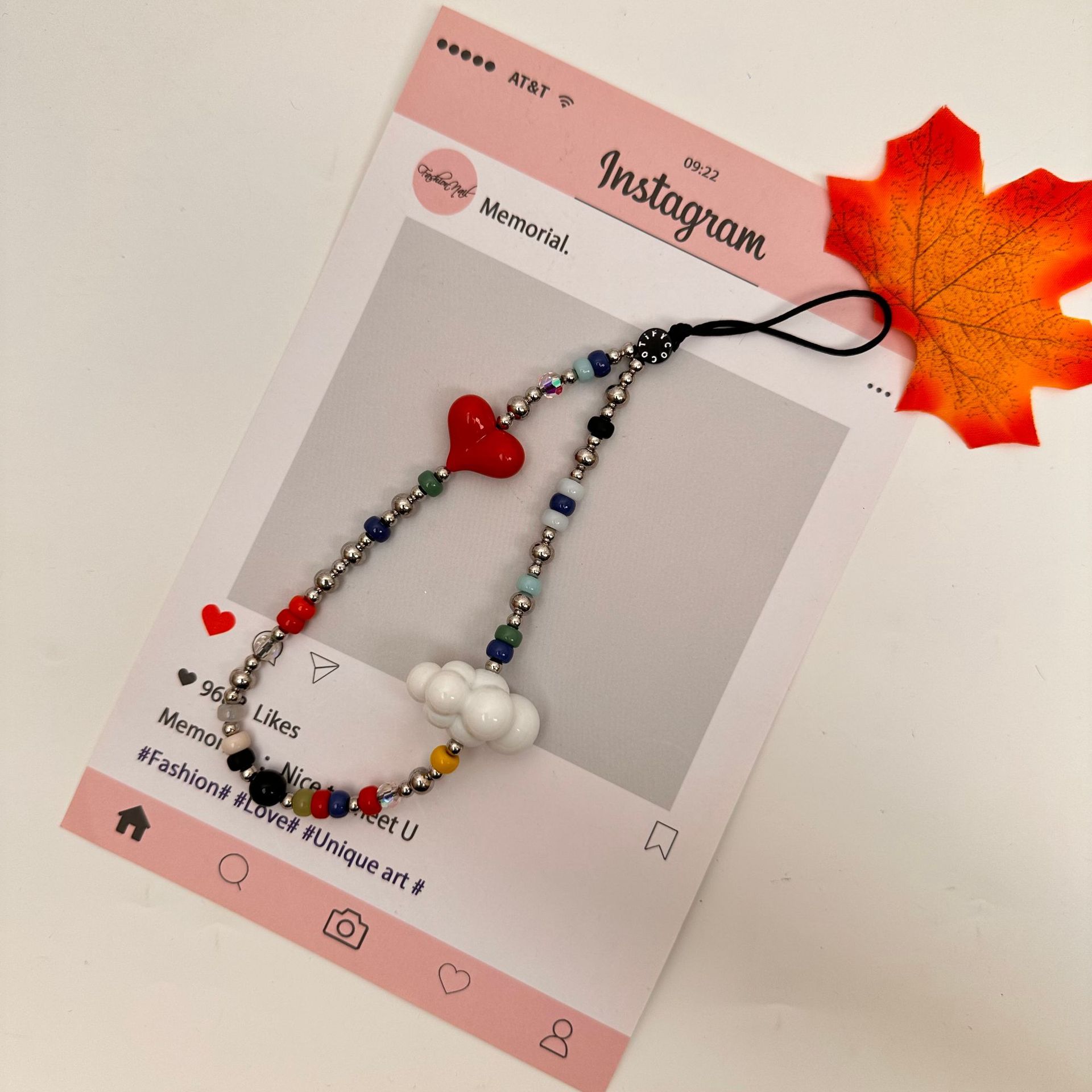 Moda simple amor serie de nubes de cadena de teléfono móvil bolso de cadena de teléfono móvil bolso de llavero colgante corto nicho diseño