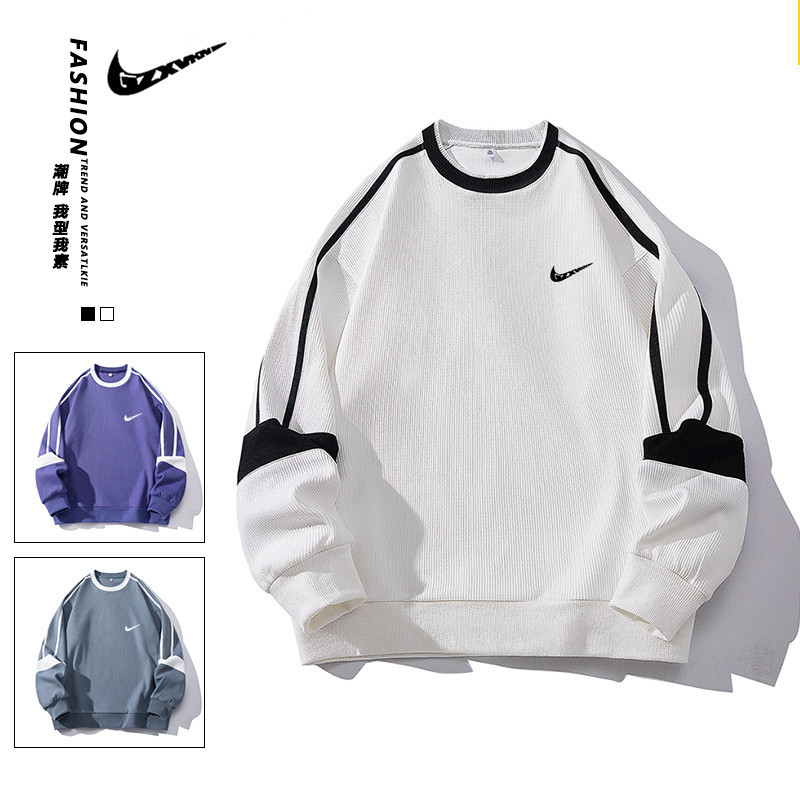 Spring and Autumn New Style Round Neck Heavyweight Striped Sports Long-Sleeve T-Shirt for Men, Versatile Top, Casual Trendy Sweatshirt for Women Spring and Autumn New Style Round Neck Heavyweight Striped Sports Long-Sleeve T-Shirt for Men, Versatile Top, Casual Trendy Sweatshirt for Women