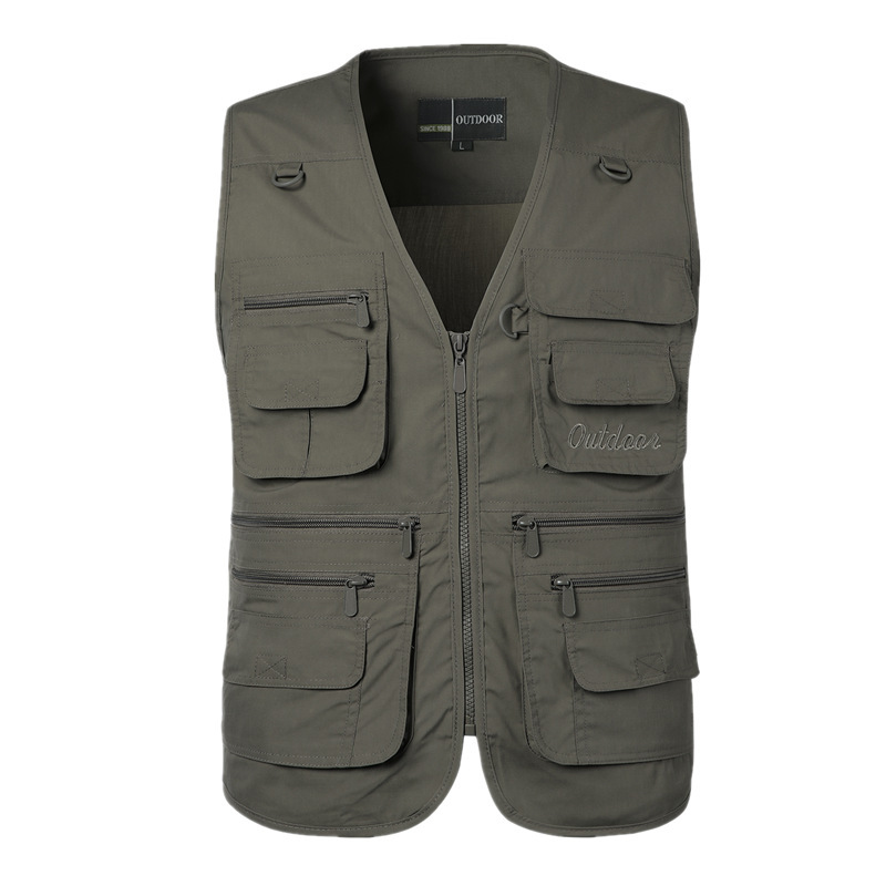 Multi-pocket reporter director outdoor vest plus size printing photography vest advertising fishing men's canvas 12
