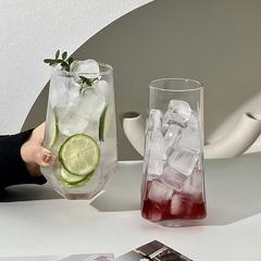 高颜値ジュースカップ菱角グラスinsレストラン透明気泡コップ冷たい飲み物コップ