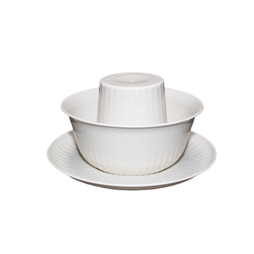 Drop shipping biodegradable rice husk tableware set disposable tableware set wholesale rice husk plastic bowl cup