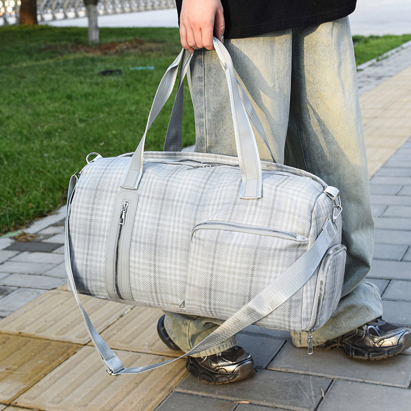 Nuevo bolso de viaje a rejilla, bolsa de ejercicio de gran capacidad, bolsa de moda portátil de viaje corto, bolsa de equipaje ligera