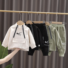 2021年新款春秋裝潮范韓版長袖兩件套新款男女童秋套裝兒童運動裝