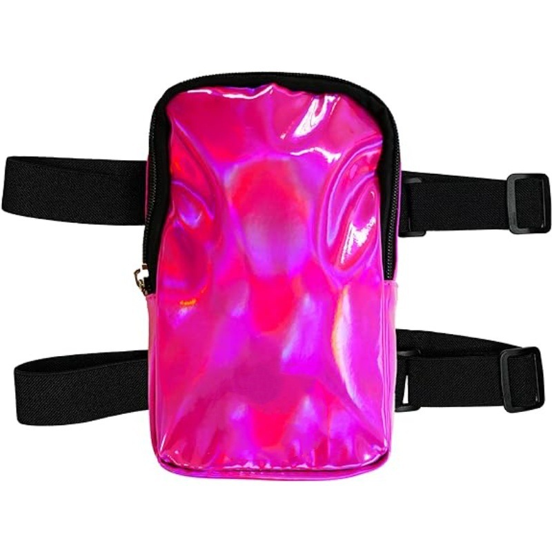 Amazon holografico bolsas de muslos bolsas de piernas de mujer al aire libre carnaval trekking bolsas de cintura ajustables