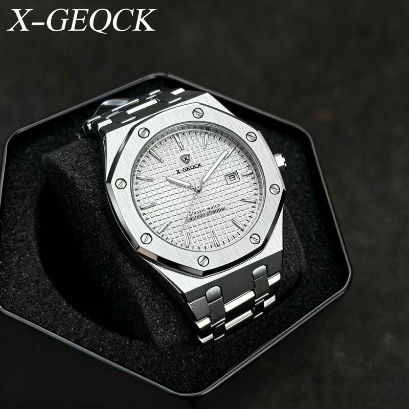 Foreign Trade Watch Men's Fully Automatic Quartz Watch Stainless Steel Strap Luminous Waterproof Fashion Sports Men's Watch Business