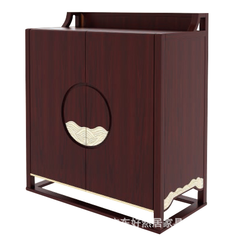 新中式备餐柜双门白蜡木餐边柜现代简约储物柜收纳柜茶水柜