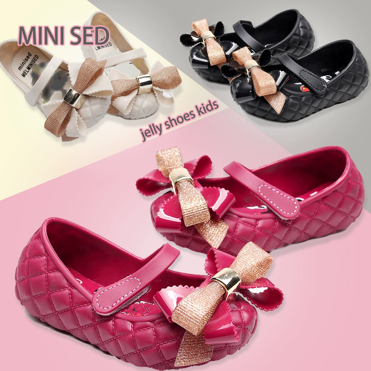 2022 новая бежевая Желейная детская обувь с бантом, детские пластиковые детские сандалии с закрытым носком, детская обувь принцессы для девочек