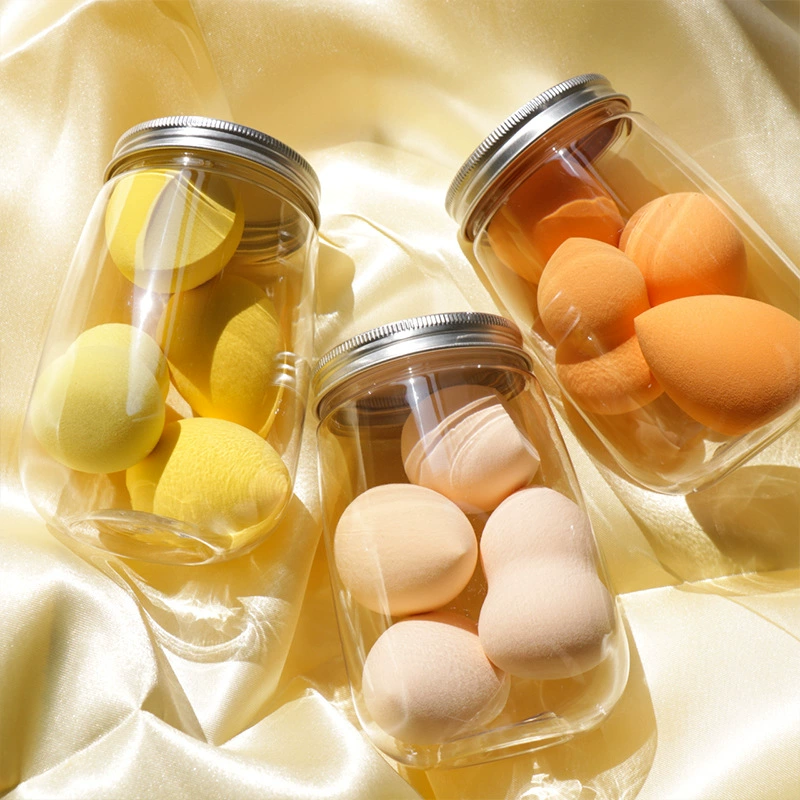 Набор спонджей для макияжа, PET баночка, 4 штуки бьюти-блендеров, assortment цветов