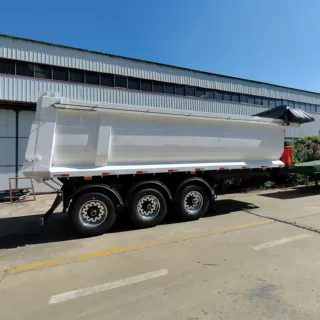 跨境3轴U型后翻全挂车土方工程专用后倾厢式砂石物料运输半挂车
