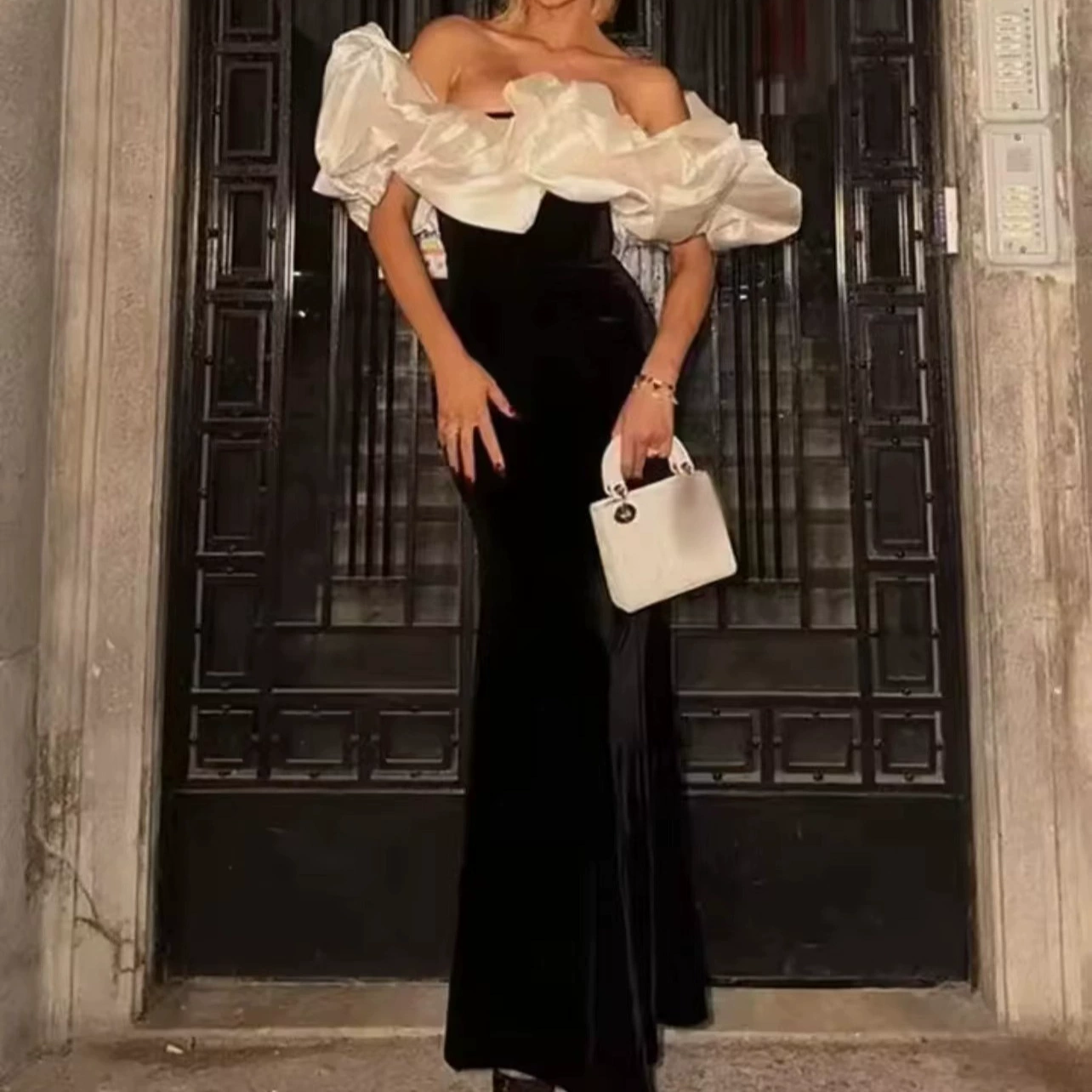 Трансграничная европейская и американская женская одежда AliExpress взрываются сексуальные платья с открытыми плечами