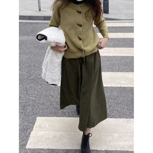 Vintage versatile new semi-slip women's high-waisted loose fall winter design work semi-slip dress