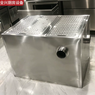天津工厂按照食堂就餐人数排水量设计幼儿园厨房后厨不锈钢隔油池