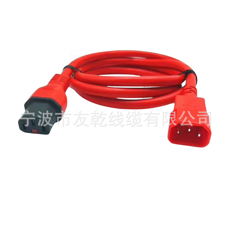 供应C14转C5电源线 品字公插头线c14 红色梅花米老鼠0.75平方