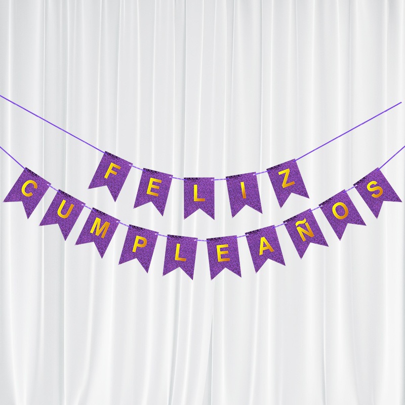 Bandera Láser con Diseño de Puntos en Inglés y Cola de Pez Dorada, Decoración Creativa para Fiestas, Bandera Colgante con Cinta