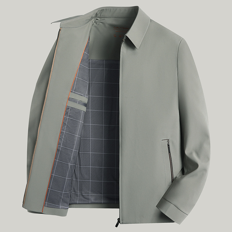 Men's Jacket Business Casual Solid Colour Lapel Autumn Coat_voghion.com