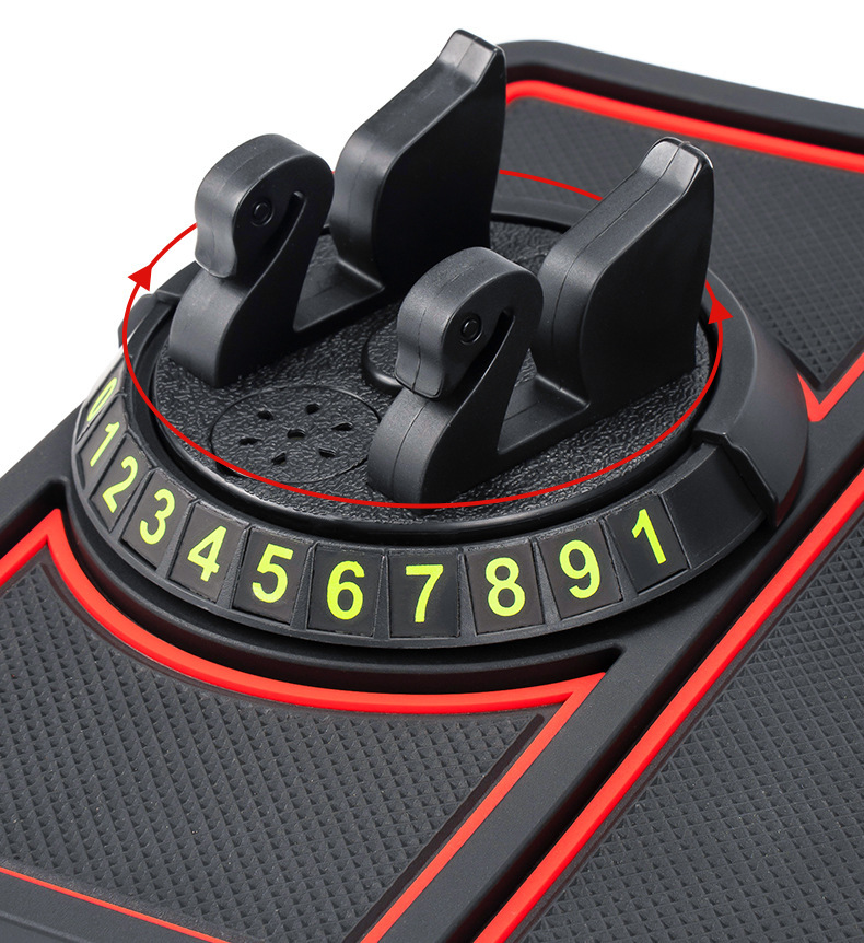 Car phone holder, multifunctional car mount, snap-on design, creative anti-slip pad, hidden parking sign