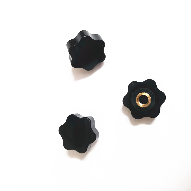 25#六角 梅花 旋钮 手拧 手柄 塑胶头 螺帽 胶头螺母m5/m6/m8