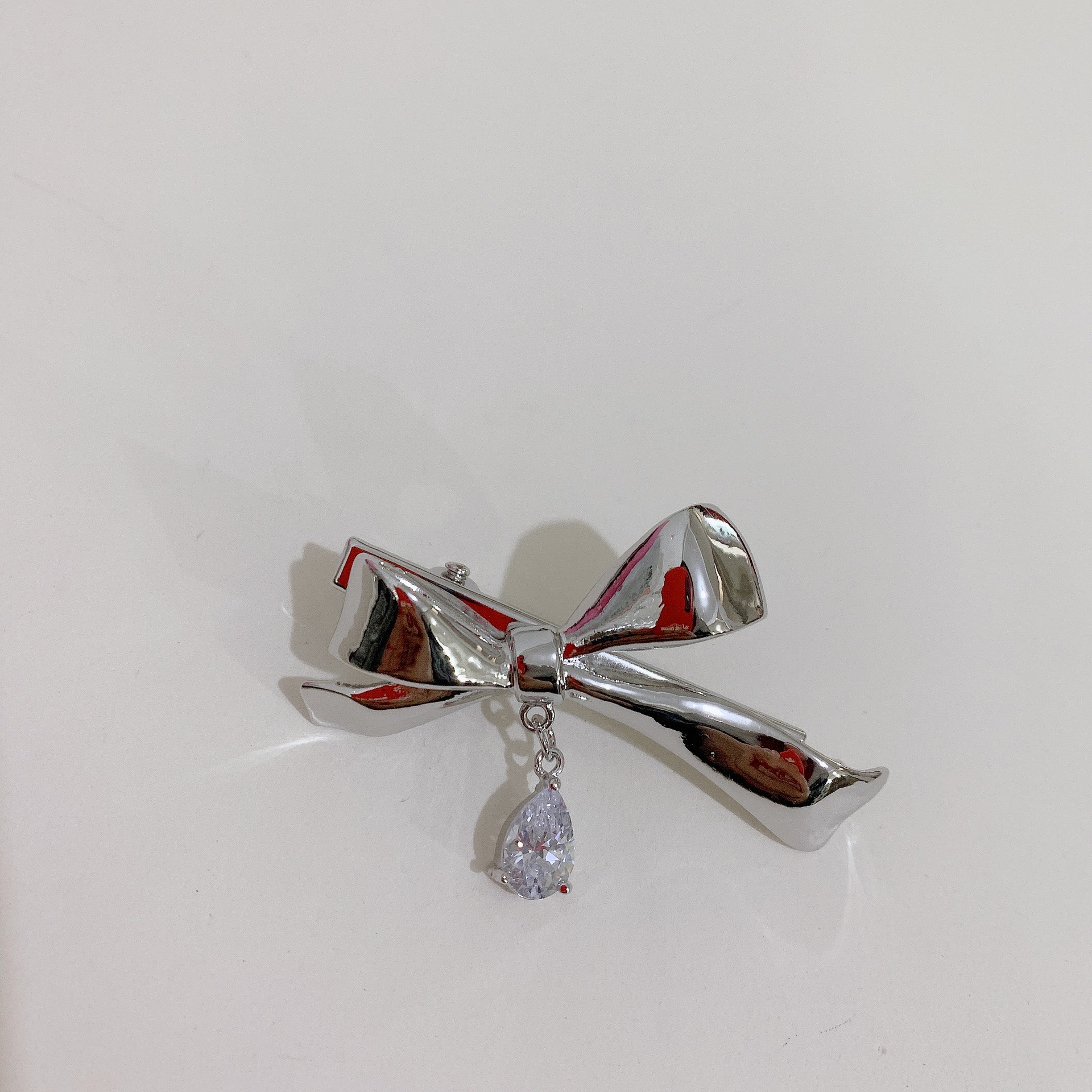 Gem Bow 925 Sterling Silver Stud Earrings display picture 3