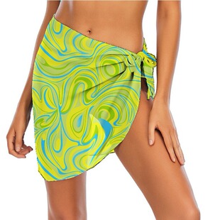 2023 New European and American Amazon Women Swimwear Blouse Beach Triangle Towel Lace Beach Dress Wrap Apron