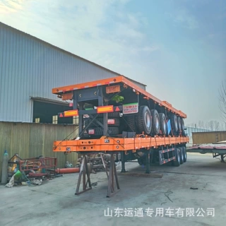 13米平板半挂车 外贸非洲平板半挂车 长短途运输挂车