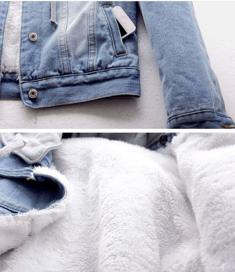 Dameskleding Korte katoenen jas Winter Nieuwe stijl Plus fluwelen katoenen jas Losse Koreaanse stijl Denim bontkraag Verdikte jas Dames_voghion.com
