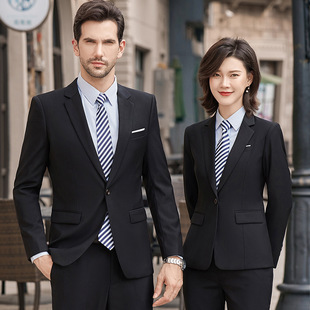 Four Seasons slim fit suit men's and women's same suit slim fit thickened work clothes business capable suit ol temperament suit
