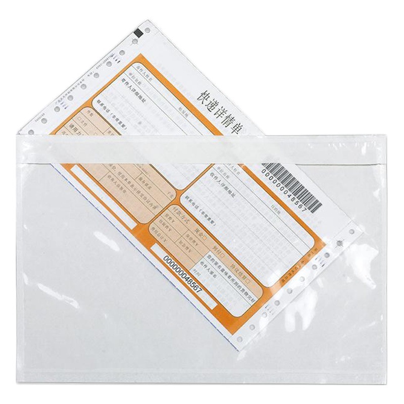Tianyuan fábrica expreso transparente mochila logística superficie única bolsa factura documento autoadhesivo bolsa lista de embalaje bolsa al por mayor