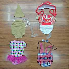 婴儿哈衣爬服宝宝三角衣造型拍照卡特可爱服装连体衣爬服库存尾货
